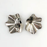Mexican Sterling Floral Clip On Earrings