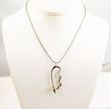 Modern Sterling Silver Pendant Necklace