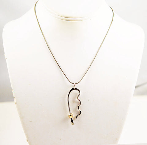 Modern Sterling Silver Pendant Necklace