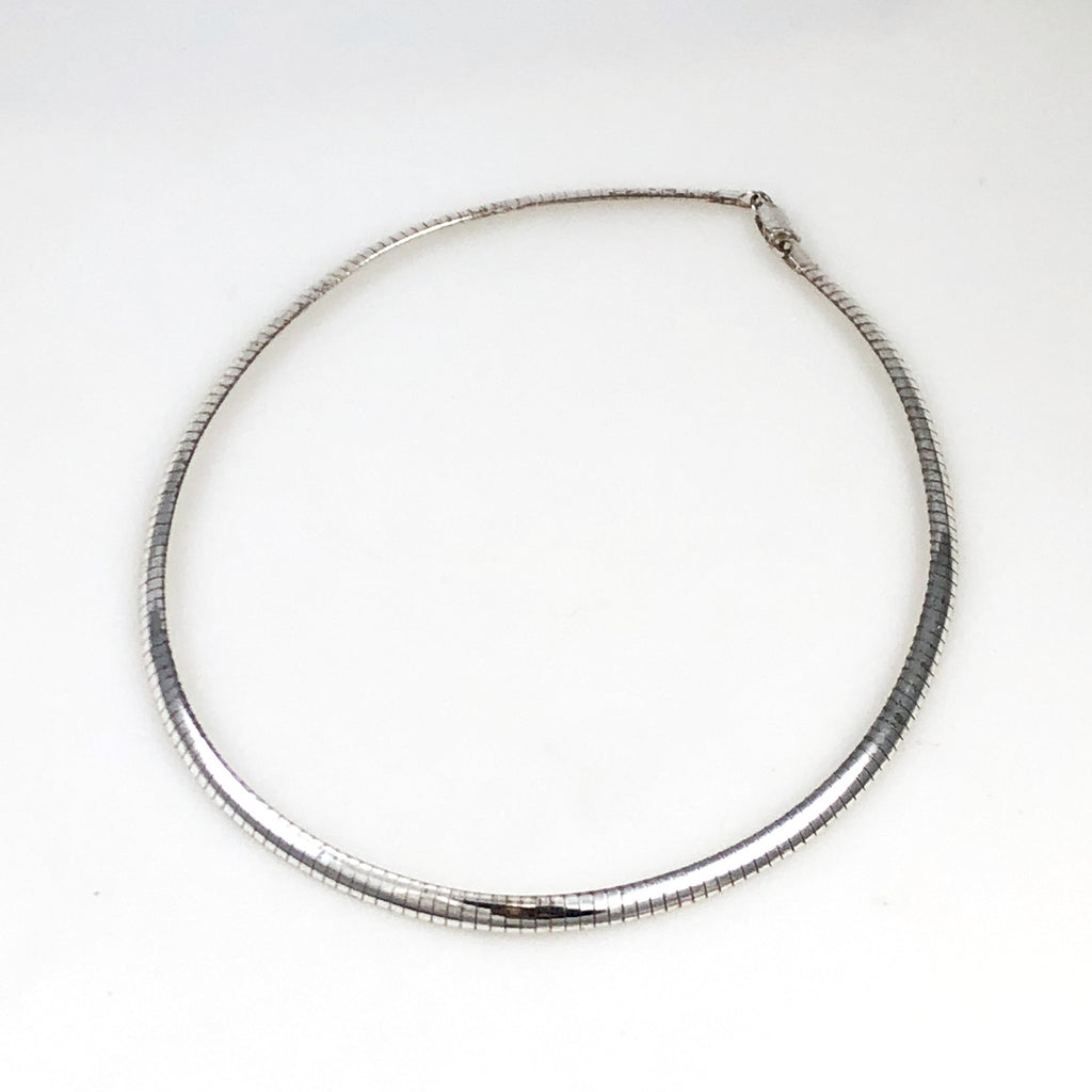 Italian Sterling Silver Cubetto Collar Necklace