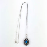 Orit Schatzman Opal & Pearl Pendant Necklace Sterling Silver
