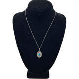 Opal Pendant Necklace Sterling Silver