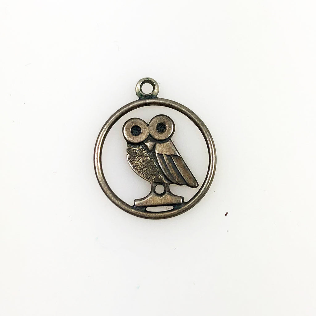 Silver owl charm