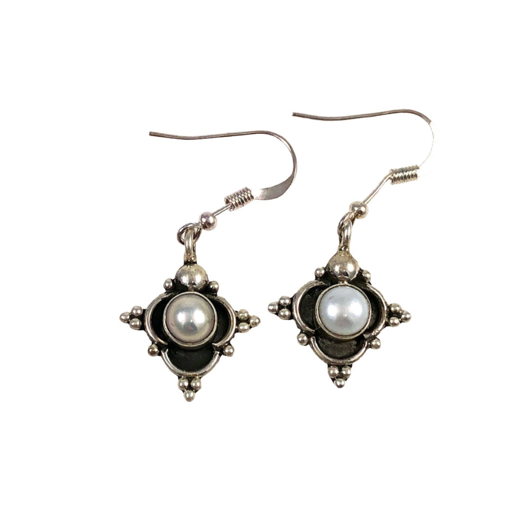 Sterling silver pearl earrings