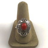Vintage Italian Red Coral Ring