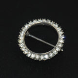 Sterling Rhinestone Circle Brooch Vintage