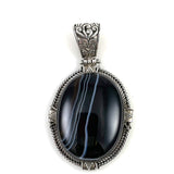 Sterling Silver & Black Sardonyx Pendant 