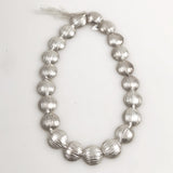 Handmade Sterling Silver Scratched Puffy Beads
