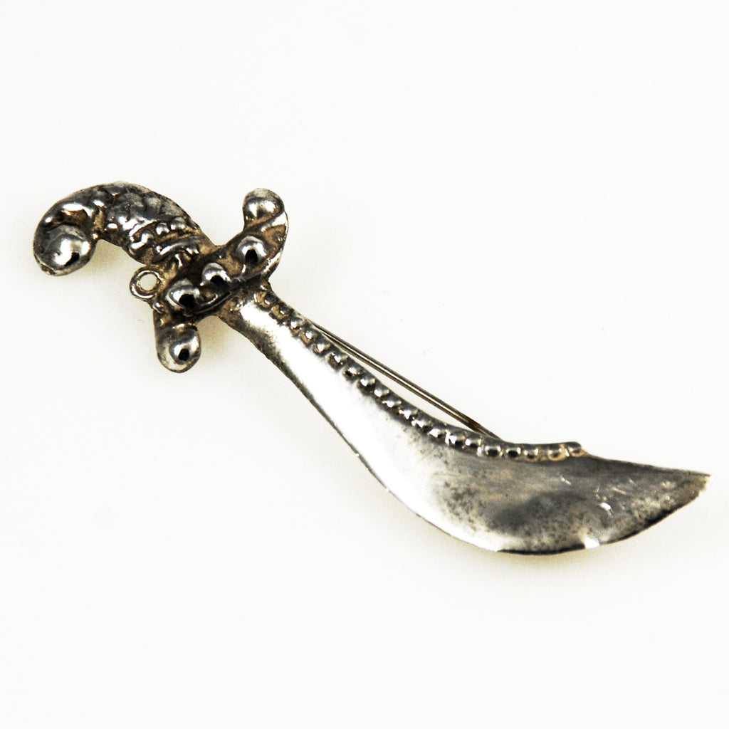 Vintage sterling silver sword brooch