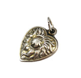 Sterling Heart Thistle Charm Vintage