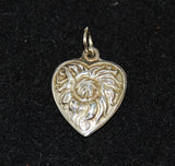 Sterling Heart Thistle Charm Vintage