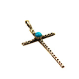 Sterling Silver & Turquoise Cross Pendant Vintage