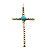 Sterling Silver & Turquoise Cross Pendant Vintage