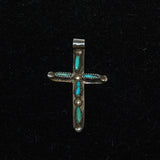 Sterling Silver & Turquoise Zuni Cross Pendant