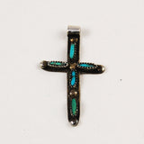 Sterling Silver & Turquoise Zuni Cross Pendant