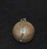 Antique Sterling Turquoise Ball Pendant