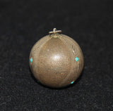 Antique Sterling Turquoise Ball Pendant