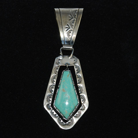 Sterling & Turquoise Native American Pendant Vintage