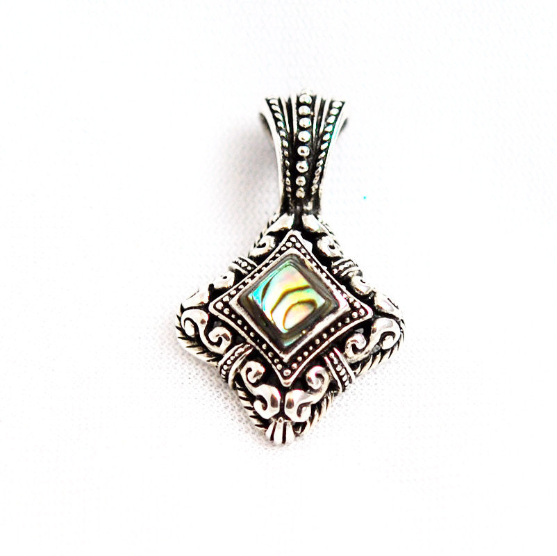 Ornate Sterling Silver Abalone Pendant