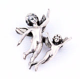 Sterling Silver Cherubs or Angels Brooch Vintage