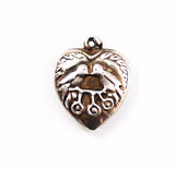 Sterling Love Bird Heart Charm Vintage