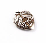 Sterling Love Bird Heart Charm Vintage