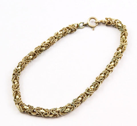 Vintage Sterling Silver Byzantine Chain Bracelet or Anklet