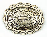 Native American Sterling Stamped Concho Brooch Vintage