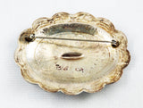 Native American Sterling Stamped Concho Brooch Vintage