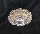 Native American Sterling Concho Brooch Signed Vintage