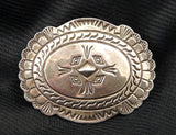 Native American Sterling Concho Brooch Signed Vintage