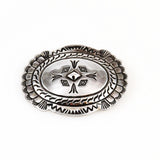 Native American Sterling Concho Brooch Signed