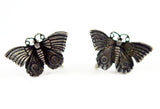 Sterling Butterfly Screw On Earrings Vintage