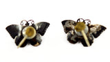 Back of Sterling Butterfly Screw On Earrings Vintage