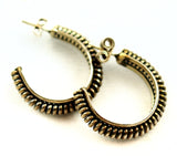 Sterling Silver Twist Hoop Earrings Vintage