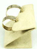 Vintage Sterling Silver Stamped Hoop Earrings Signed LJ