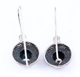 Back of Sterling Silver and Black Onyx Earrings Vintage