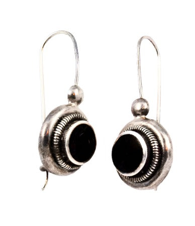 Sterling Silver and Black Onyx Earrings Vintage