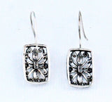 back of Silver Floral Filigree Earrings