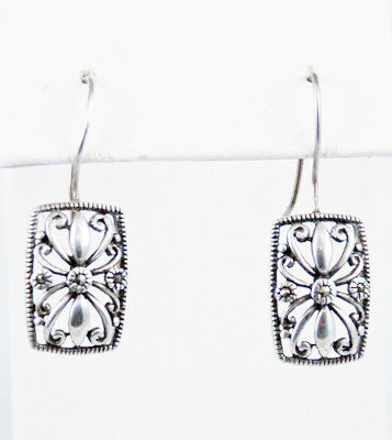 Silver Floral Filigree Earrings