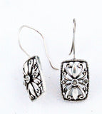 Silver Floral Filigree Earrings