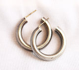 Sterling Silver Spiral Hoop Earrings Vintage