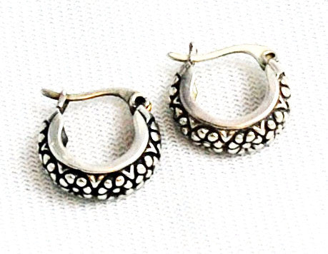 Sterling Silver Floral Hoops