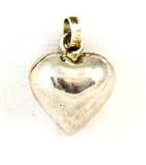 Sterling Puffy Heart Pendant