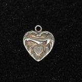 Sterling Heart Charm With Clasped Hands Vintage