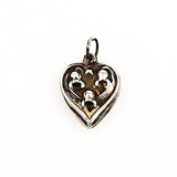 Sterling Lily of the Valley Heart Charm Vintage