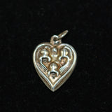 Sterling Lily of the Valley Heart Charm Vintage