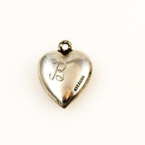 Sterling Heart Charm - Engraved B Vintage