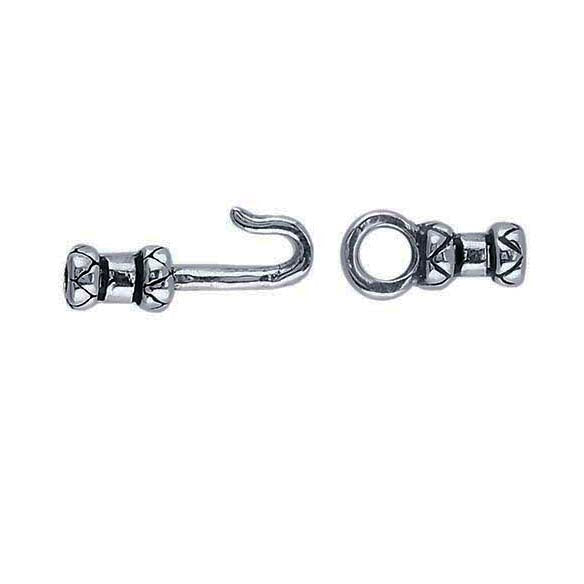 Sterling Silver Crimp Hook Eye Clasps