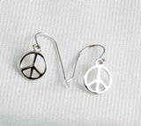 Sterling Silver Peace Sign Earrings  Vintage